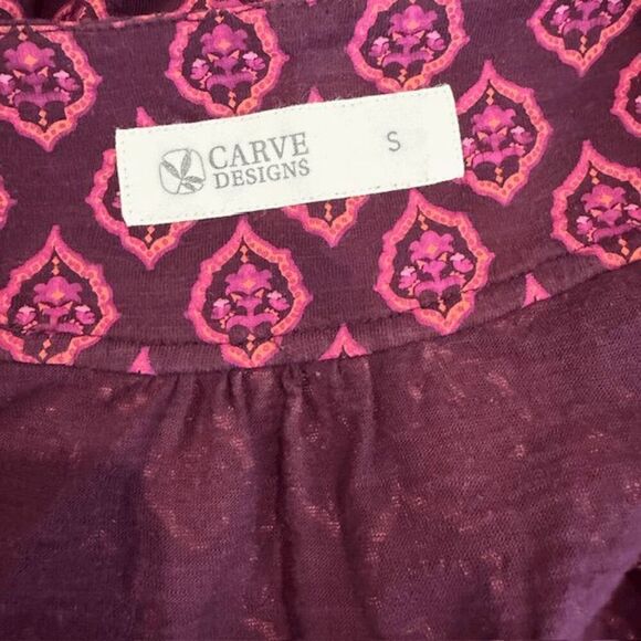 Carve Designs Organic Cotton Tank Top Purple Pink Medallion Print Size Small - Picture 4 of 8